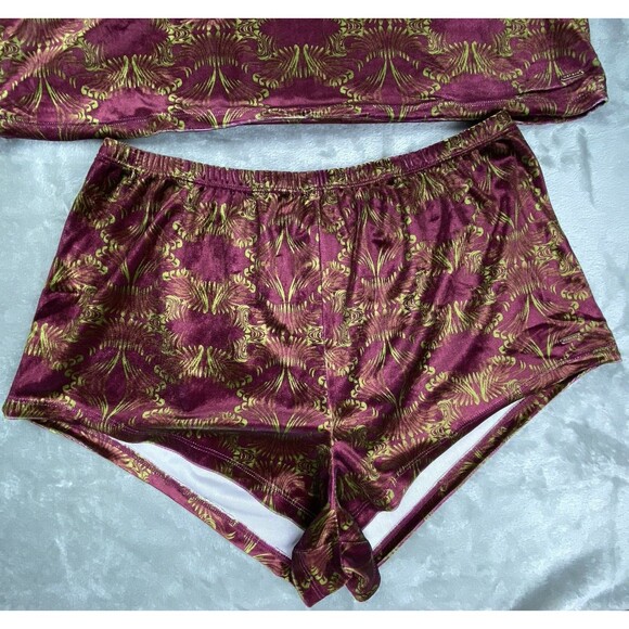 Savage X Fenty Sleep SET XL Psychedelic Velvet Dazed FX Pajama Lounge Purple - Picture 5 of 12